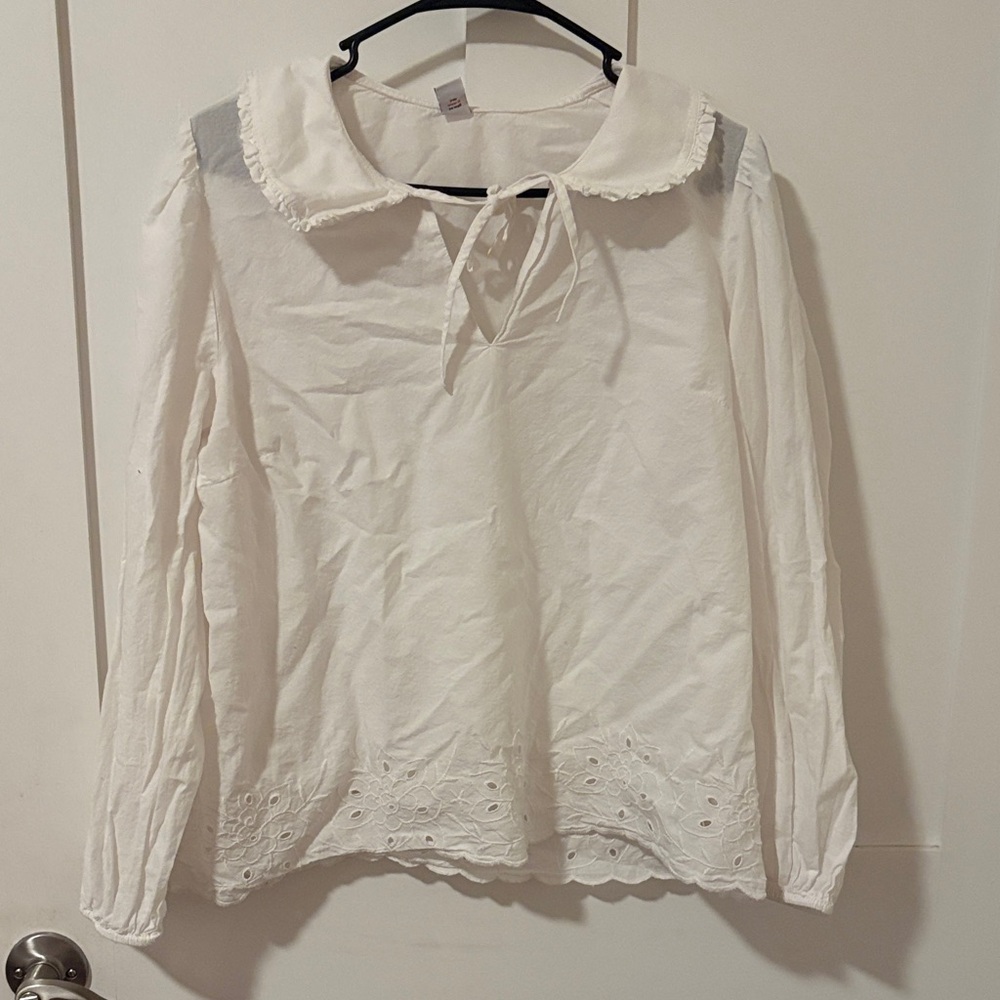 Old Navy Cream Collared Blouse